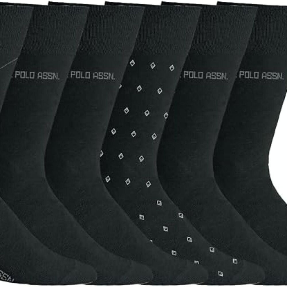 Us-polo-assn Men's Black and Grey Socks